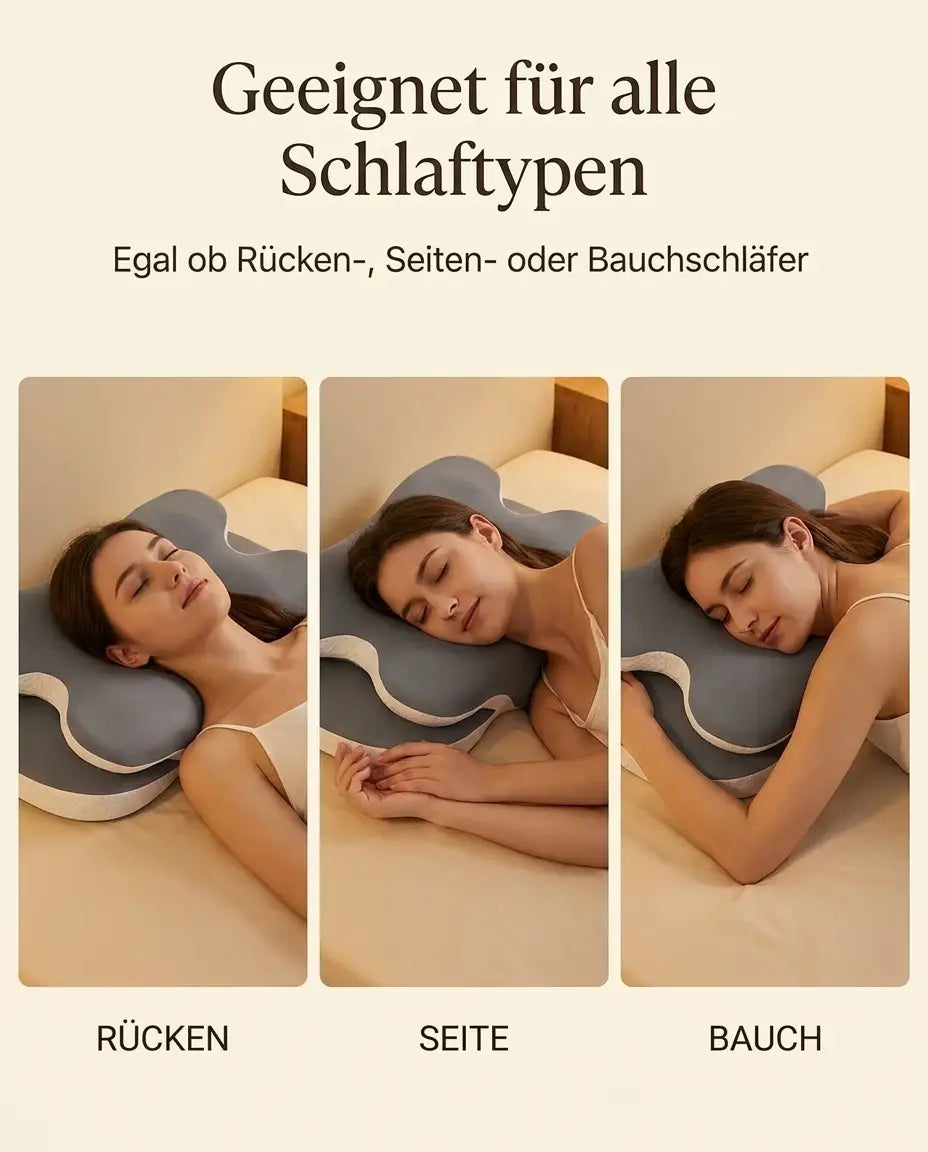Orthopädisches Nackenkissen mit Memory-Schaum – Geruchsneutral, für Seiten-, Rücken- und Bauchschläfer